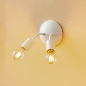EULUNA, Fassungs-Wandlampe Go, zweiflammig, weiß, Fassungs-Wandlampe Go, zweiflammig, weiß