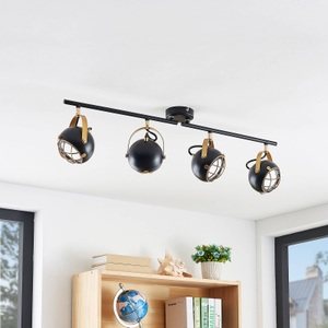 LINDBY, Lindby Dawid LED-Deckenleuchte, Golddekor, 4-fl., 