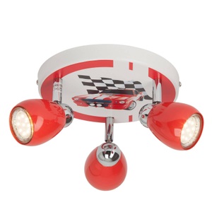 Brilliant, Racing - Kinderzimmer-Deckenleuchte, LED-Deckenleuchte Racing dreiflammig