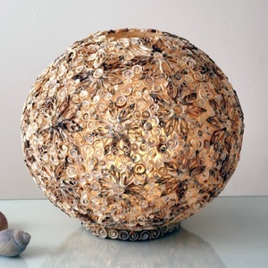 J. Holländer, Dekorative Tischleuchte MUSCHELBALL, 40 cm, Dekorative Tischleuchte MUSCHELBALL, 40 cm