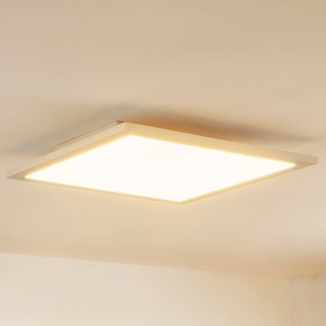 Lampenwelt.com, LED-Deckenaufbau-Panel Enja, quadratisch, Lindby LED-Panel Enja, weiß, Alu, 39,5 cm x 39,5 cm