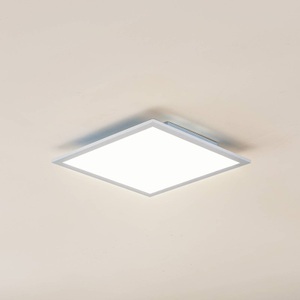 Lampenwelt.com, LED-Deckenaufbau-Panel Enja, quadratisch, Lindby LED-Panel Enja, weiß, Alu, 39,5 cm x 39,5 cm