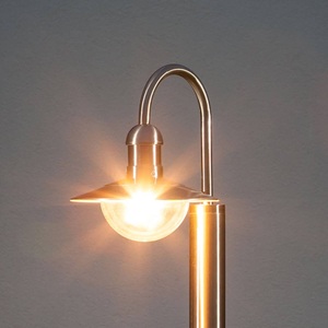 Lampenwelt.com, Gebogene Edelstahl-Wegeleuchte Damion, Gebogene Edelstahl-Wegeleuchte Damion