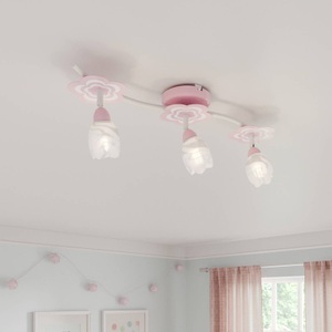 ALFA, Kinderzimmer-Deckenleuchte Mailin in Rosa länglich, Kinderzimmer-Deckenleuchte Mailin in Rosa länglich