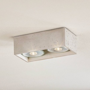 SOLLUX, Aufbau-Deckenspot Solana Beton eckig zweiflammig, Aufbau-Deckenspot Solana Beton eckig zweiflammig