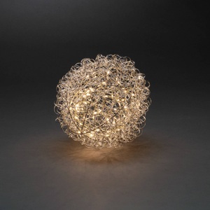 Konstsmide, Konstsmide 3514-303 Kugel EEK F (A - G) Warmweiß LED Silber, LED-Dekoleuchte Drahtball, Ø 25cm, 80 LEDs