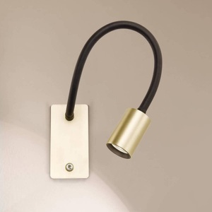 Orion, Emilia - LED-Wandlampe mit Flexarm, LED-Wandleuchte Kurt messing-matt mit Flexarm