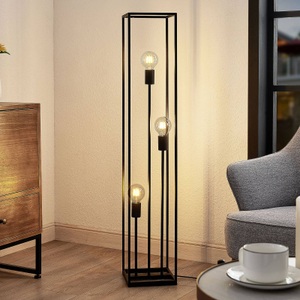 LINDBY, Lindby Krisha Stehlampe aus schwarzem Stahl, 3-fl., Lindby Krisha Stehlampe aus schwarzem Stahl, 3-fl.