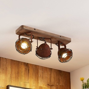 LINDBY, Lindby Farovi Deckenspot rost, dreiflammig, Lindby Farovi Deckenspot rost, dreiflammig
