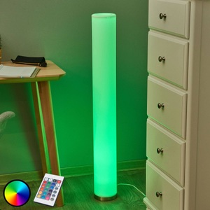 Lampenwelt.com, Bunt leuchtende LED-Stehleuchte Mirella, RGB, Lindby Mirella Stehleuchte aus Kunststoff