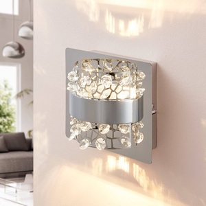 Lampenwelt.com, LED-Wandlampe Neelie mit Glassteinen, 1-flammig, LED-Wandlampe Neelie mit Glassteinen, 1-flammig