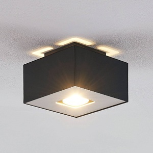 LINDBY, Lindby Kasi Deckenleuchte, einflammig, 14 x 14 cm, Lindby Kasi Deckenleuchte, schwarz 1-fl. 14 x 14cm