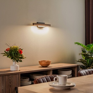 Envostar, Envostar Lineo Wandlampe 40cm breit Kiefer dunkel, Envostar Lineo Wandlampe 40cm breit Kiefer dunkel