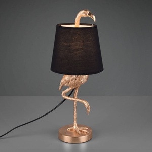 Reality Leuchten, Tischleuchte Lola mit Flamingo-Figur, schwarz/gold, Tischleuchte Lola mit Flamingo-Figur, schwarz/gold