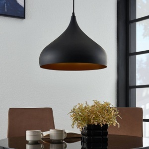 Aluminium-Pendellampe Ritana, schwarz-gold