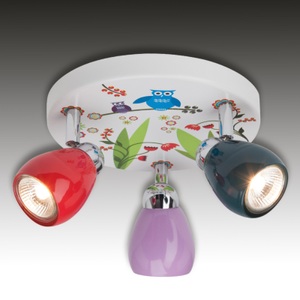 Brilliant, Kinderzimmer-Deckenleuchte Birds, LED-Deckenleuchte Birds dreiflammig