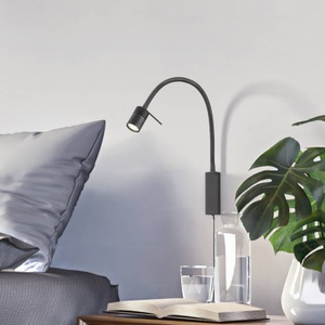 FISCHER & HONSEL, LED-Wandlampe Seng mit flexiblem Arm, Fischer & Honsel Led-wandleuchte , 30427 Seng , Schwarz , Metall , 4x40 cm , Schnurschalter , 003151125602