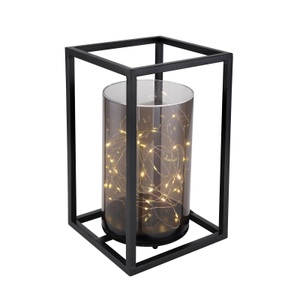 mutoni light, Solarleuchte Metall schwarz 40xLED, Globo Solarleuchte , 33817 , Grau , Kunststoff , 17x28 cm , mit Schalter , 004558675003