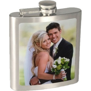Contento, Personalisierbarer Flachmann mit Fotodruck, 