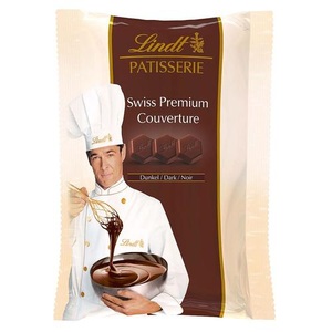 Lindt & Sprüngli, Lindt dunkle Surfinschokolade Couverture für Schokoladenbrunnen 500g, Lindt Patisserie Swiss Premium Couverture Dunkel 500 g