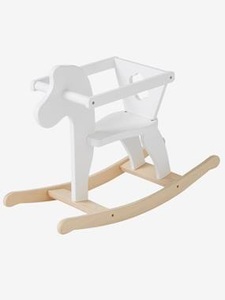 VERTBAUDET, Puppen-Schaukelpferd aus Holz weiss, Puppen-Schaukelpferd aus Holz weiss