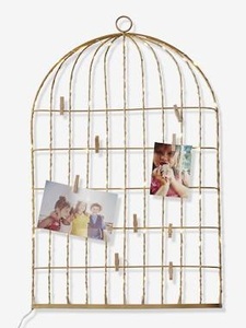 VERTBAUDET, Memoboard mit Licht Vogelbauer, Mädchen goldfarben, Memoboard mit Licht Vogelbauer, Mädchen goldfarben