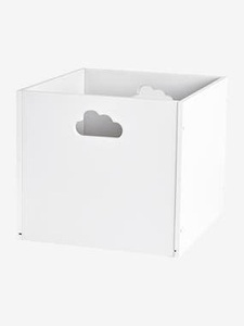 VERTBAUDET, Aufbewahrungsbox mit Wolken-Griffen weiss, Grosse Aufbewahrungsbox für Kinder weiss