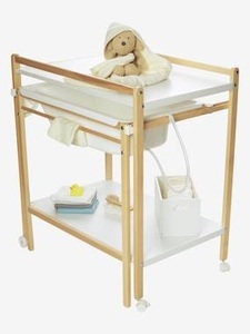 VERTBAUDET, Wickeltisch mit Badewanne MagicTub natur/weiss, Wickeltisch mit Badewanne MagicTub natur/weiss