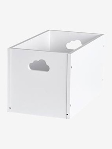 VERTBAUDET, Aufbewahrungsbox aus Holz weiss, Kleine Aufbewahrungsbox für Kinder weiss