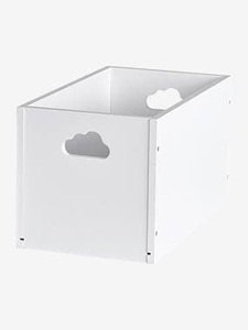 VERTBAUDET, Aufbewahrungsbox aus Holz weiss, Kleine Aufbewahrungsbox für Kinder weiss