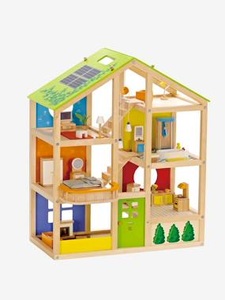 undefined, Hape Vier-Jahreszeiten Haus Möbliert, HAPE Großes Puppenhaus, möbliert mehrfarbig