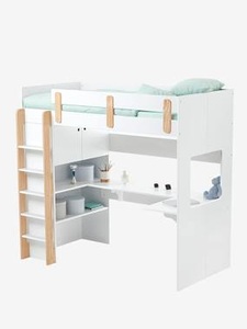 VERTBAUDET, Kombi-Hochbett Everest XXL weiss/natur, Kombi-Hochbett Everest XXL weiss/natur