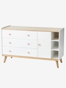 VERTBAUDET, Grosse Kommode Confetti weiss/natur, Grosse Kommode Confetti weiss/natur