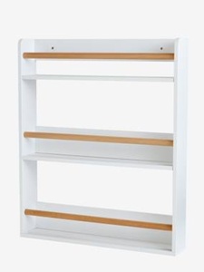 VERTBAUDET, Bücherregal, 3 Böden weiss/holz, Bücherregal mit 3 Böden weiss/natur