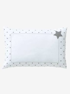 VERTBAUDET, Baby-Kissenbezug Sternenregen, wendbar weiss/sterne, Baby-Kissenbezug Sternenregen, wendbar weiss/sterne