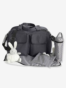 VERTBAUDET, Reisetasche mit Wickelzubehör anthrazit, Reisetasche mit Wickelzubehör anthrazit