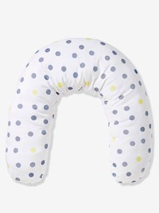 VERTBAUDET, 2-in-1-Stillkissen wollweiss/tupfen, 2-in-1-Stillkissen wollweiss/tupfen