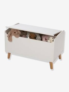 VERTBAUDET, Spielzeug-Truhe Konfetti weiss/natur, Spielzeugkiste Confetti weiss/natur
