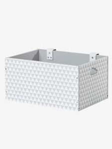 VERTBAUDET, Aufbewahrungsbox für den Wickeltisch grau/gemustert, Aufbewahrungsbox für den Wickeltisch grau