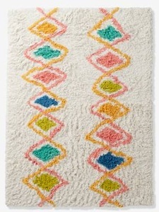 VERTBAUDET, Hochflor-Teppich Harlekin, Baumwolle mehrfarbig, Hochflor-Teppich Harlekin, Baumwolle mehrfarbig