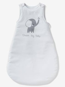 VERTBAUDET, Baby Schlafsack Elefanten weiss, Baby Sommer-Schlafsack Elefanten weiss