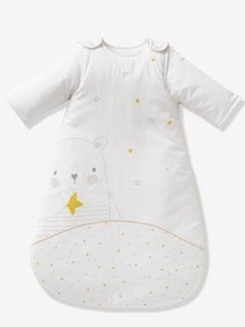 VERTBAUDET, Schlafsack Kuscheltiere, Ärmel abnehmbar weiss bedruckt/bestickt, Schlafsack Kuscheltiere, Ärmel abnehmbar weiss bedruckt