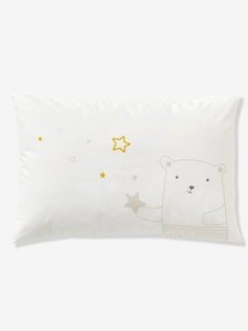 VERTBAUDET, Baby Kissenbezug Kuscheltiere weiss, sterne, Baby Kissenbezug Kuscheltiere weiss/sterne