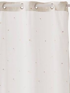 VERTBAUDET, Gardine für Kinderzimmer Sternschnuppe wollweiss/goldfarben, Gardine für Kinderzimmer Sternschnuppe wollweiss/goldfarben