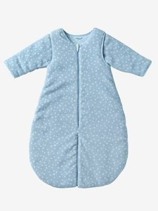 VERTBAUDET, 2-in-1-Schlafsack/Overall für Babys, Mikrofaser blau/dreiecke, Schlafsack/Overall für Babys, Mikrofaser blau/dreiecke