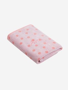 VERTBAUDET, Kinder-Bade/Duschtuch, personnalisierbar rosa/tupfen, Kinder Badetuch, bestickbar rosa/tupfen