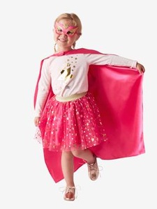 VERTBAUDET, Superheldin-Kostüm für Mädchen rosa, Superheldin-Kostüm für Mädchen pink