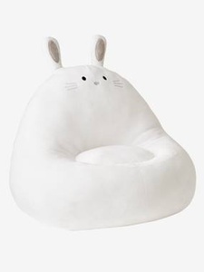 VERTBAUDET, Pouf Hase weiss, Kinder-Sitzsack ,,Hase, Webpelz weiss