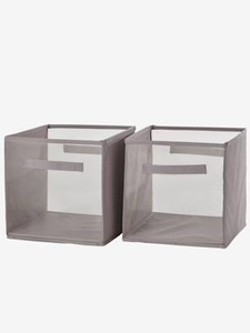VERTBAUDET, Durchsichtige Aufbewahrungsboxen im 2er-Set grau, Durchsichtige Aufbewahrungsboxen im 2er-Set grau