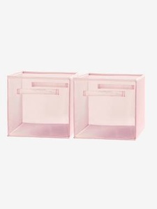VERTBAUDET, Durchsichtige Aufbewahrungsboxen im 2er-Set rosa, Durchsichtige Aufbewahrungsboxen im 2er-Set rosa